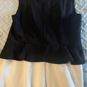 Ann Taylor BlackWhite Peplum 10 dress NWTfully lined,32”waist.36”length.Bust 36”